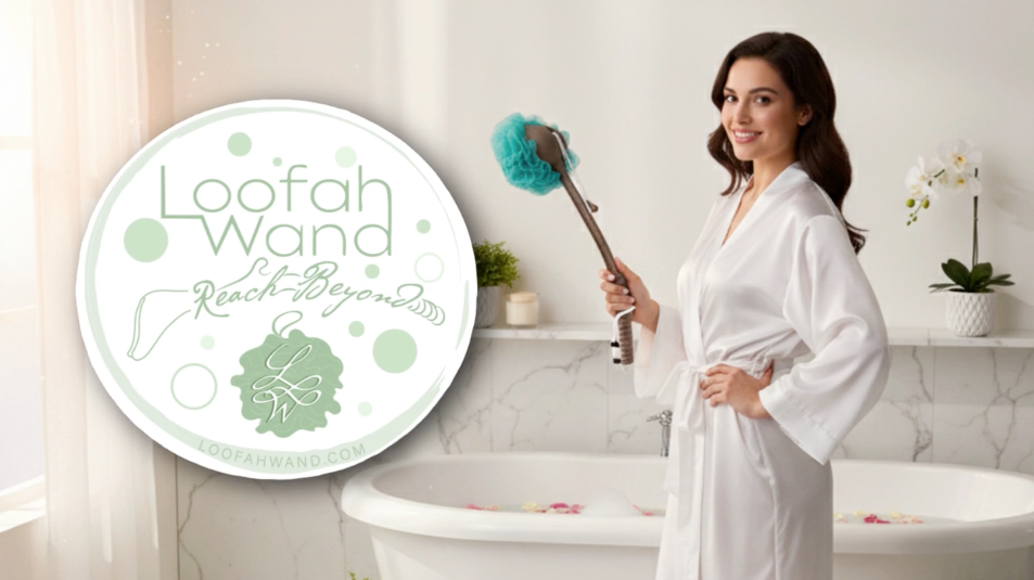 Load video: A simple &quot;How To Use&quot; video showing the quick and easy way to use Loofah Wand.